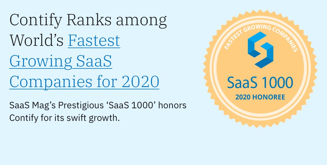 Saas Magazine S Prestigious Saas 1000 Honors Contify For Its Fast Growth